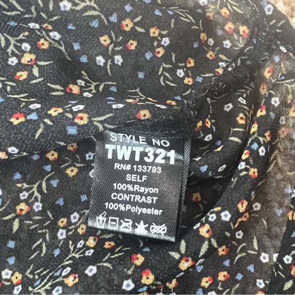 Anthropologie Pol Ruffle Collar Blouse Long Sleeve Black Oversized Size Large - Picture 10 of 11